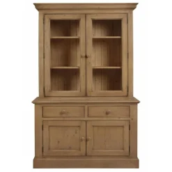 Interior's Mobilier D'Intérieur | - Buffet 2 portes vitrées moulurées bois marron - natural