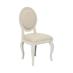 Interior's Mobilier D'Intérieur | - Chaise médaillon bois blanc - manoir