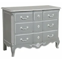 Interior's - Commode galbée 5 tiroirs mdf gris - gustavien Discount