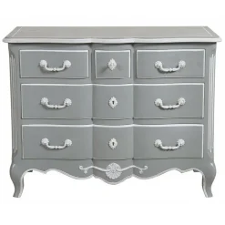 Interior's - Commode galbée 5 tiroirs mdf gris - gustavien Discount