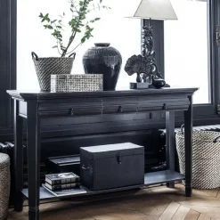 Interior's Mobilier D'Intérieur | - Console 3 tiroirs mdf noir - bruges