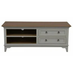 Interior's - Meuble tv 2 tiroirs bois gris - esquisse Outlet