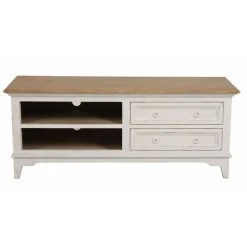 Interior's - Meuble tv 2 tiroirs bois blanc - esquisse Discount