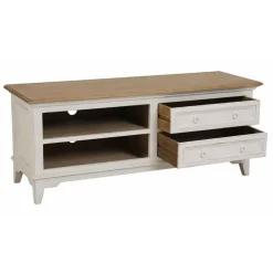 Interior's - Meuble tv 2 tiroirs bois blanc - esquisse Discount