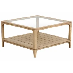 Interior's - Table basse carrée bois beige - tallinn Outlet