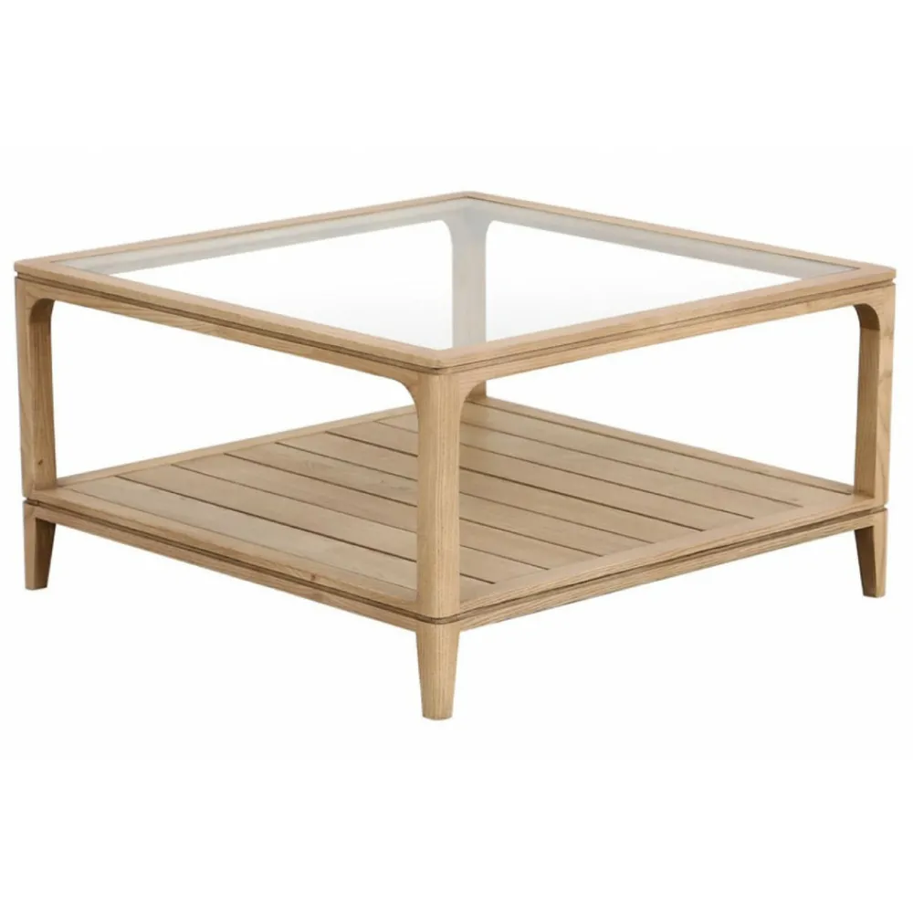 Interior's - Table basse carrée bois beige - tallinn Outlet