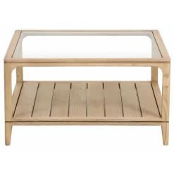 Interior's - Table basse carrée bois beige - tallinn Outlet