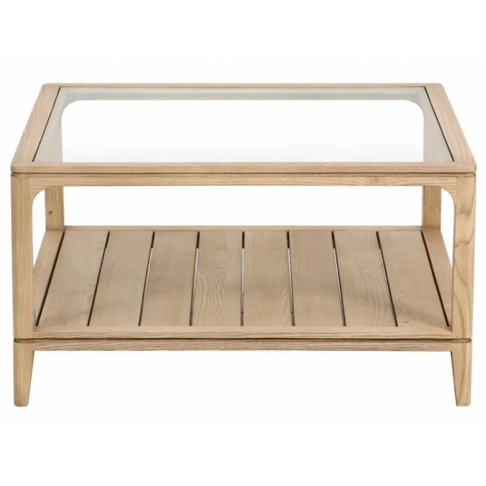 Interior's - Table basse carrée bois beige - tallinn Outlet