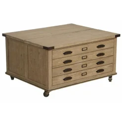 Interior's Mobilier D'Intérieur | - Table basse coffre bois beige - livingstone