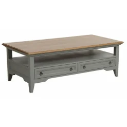 Interior's Mobilier D'Intérieur | - Table basse rectangulaire 2 tiroirs bois gris - esquisse