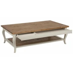 Interior's Mobilier D'Intérieur | - Table basse rectangulaire bois blanc - provence