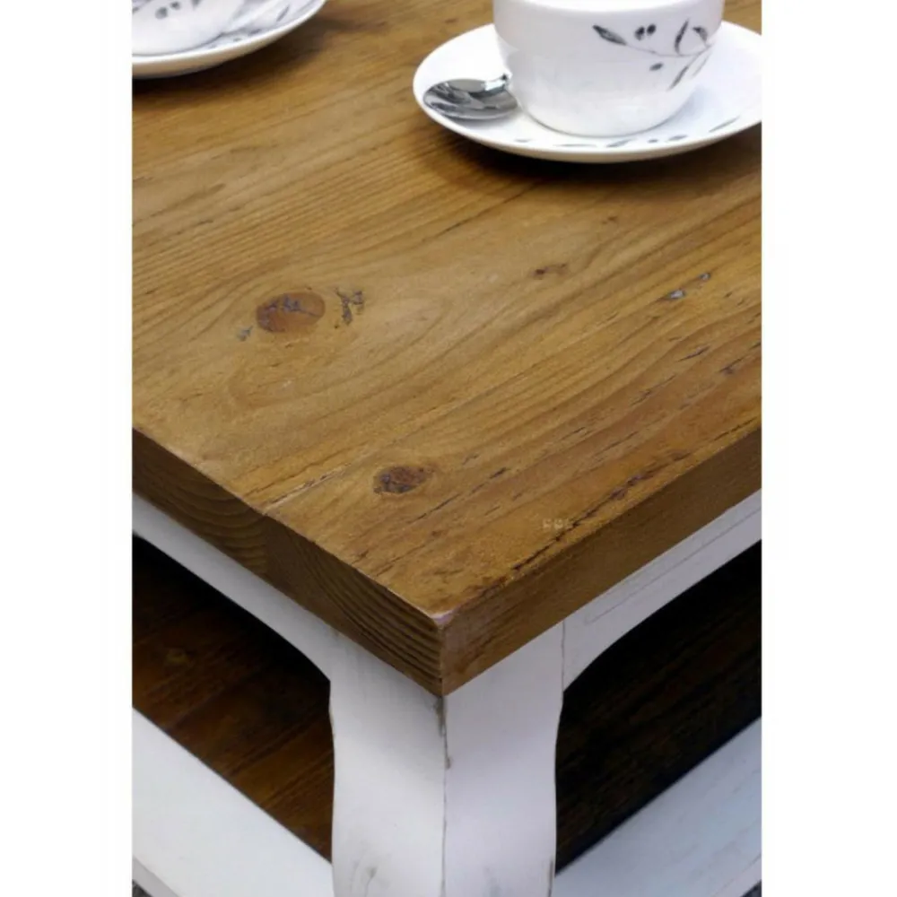 Interior's Mobilier D'Intérieur | - Table basse rectangulaire bois blanc - provence