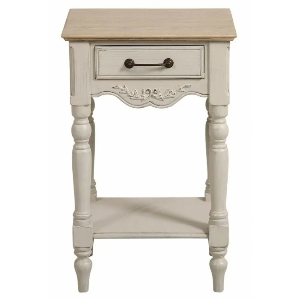 Interior's - Table de chevet 1 tiroir mdf blanc - romance New