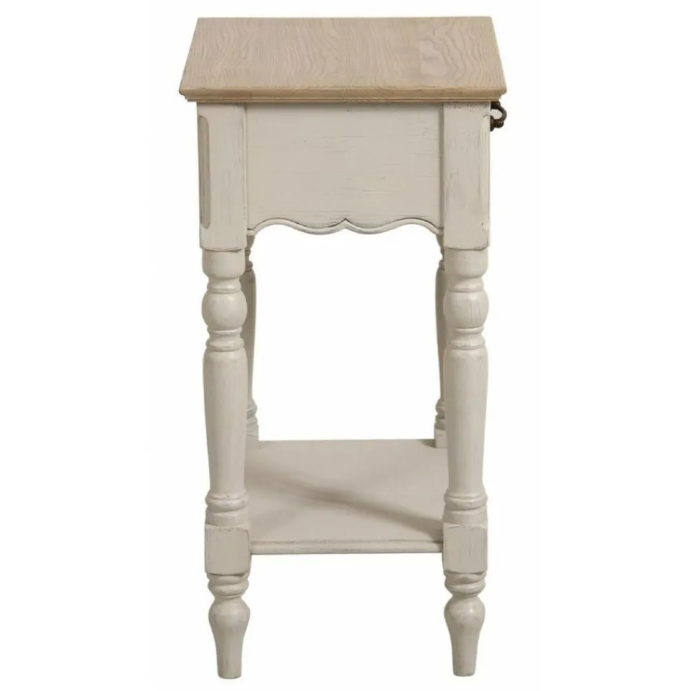 Interior's - Table de chevet 1 tiroir mdf blanc - romance New