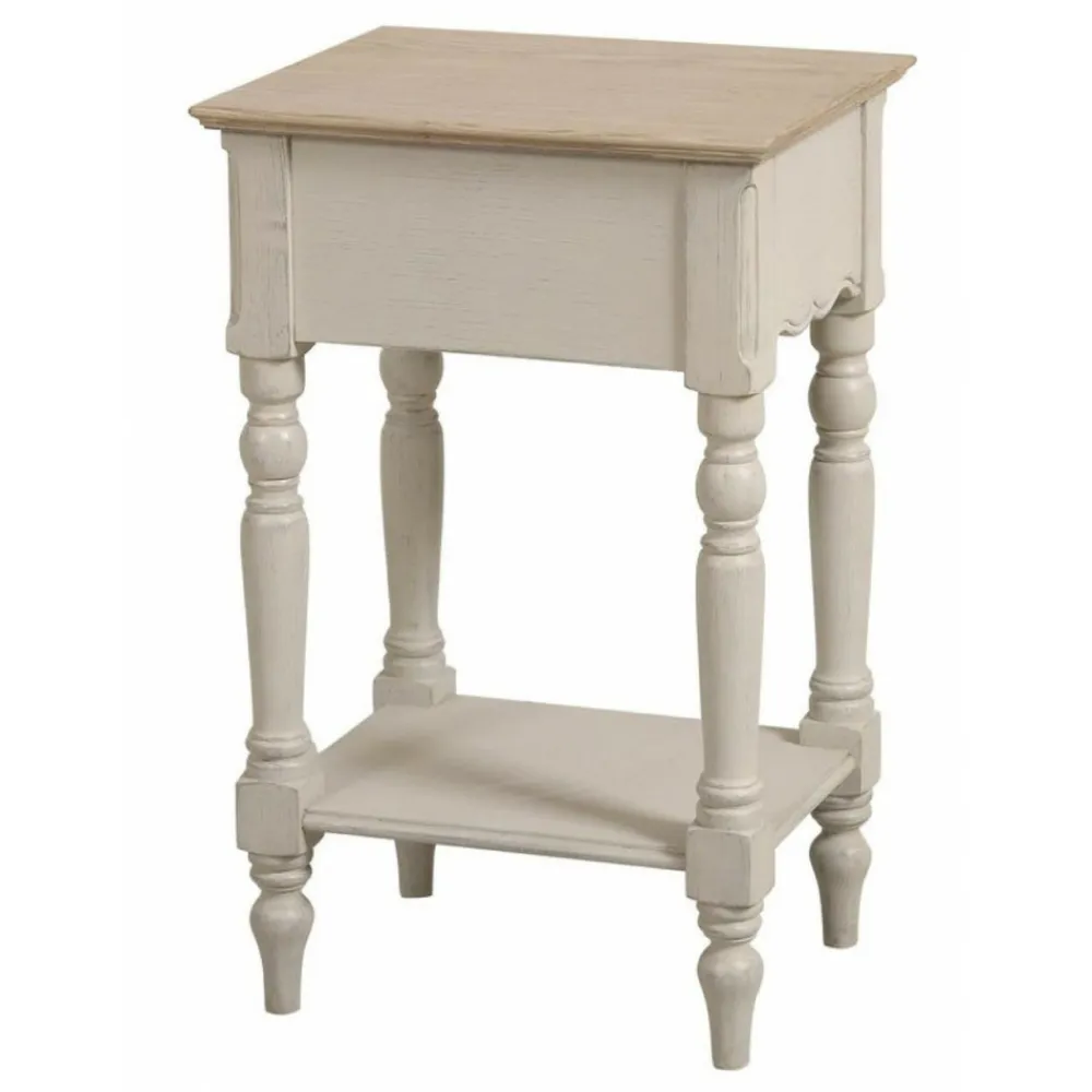 Interior's - Table de chevet 1 tiroir mdf blanc - romance New