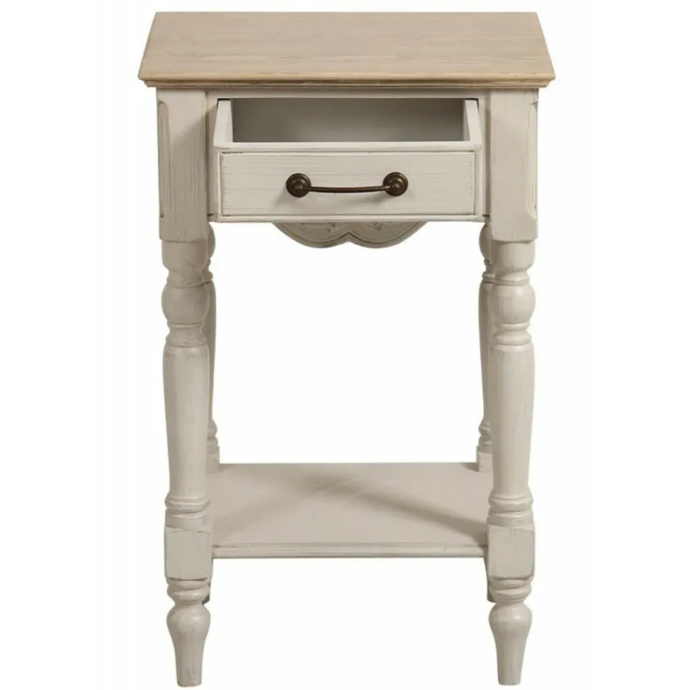 Interior's - Table de chevet 1 tiroir mdf blanc - romance New