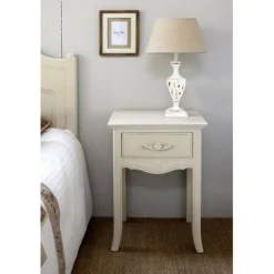 Interior's - Table de chevet 1 tiroir mdf beige - lubéron Clearance