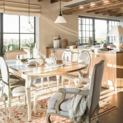 Interior's - Table ovale extensible bois blanc - provence
