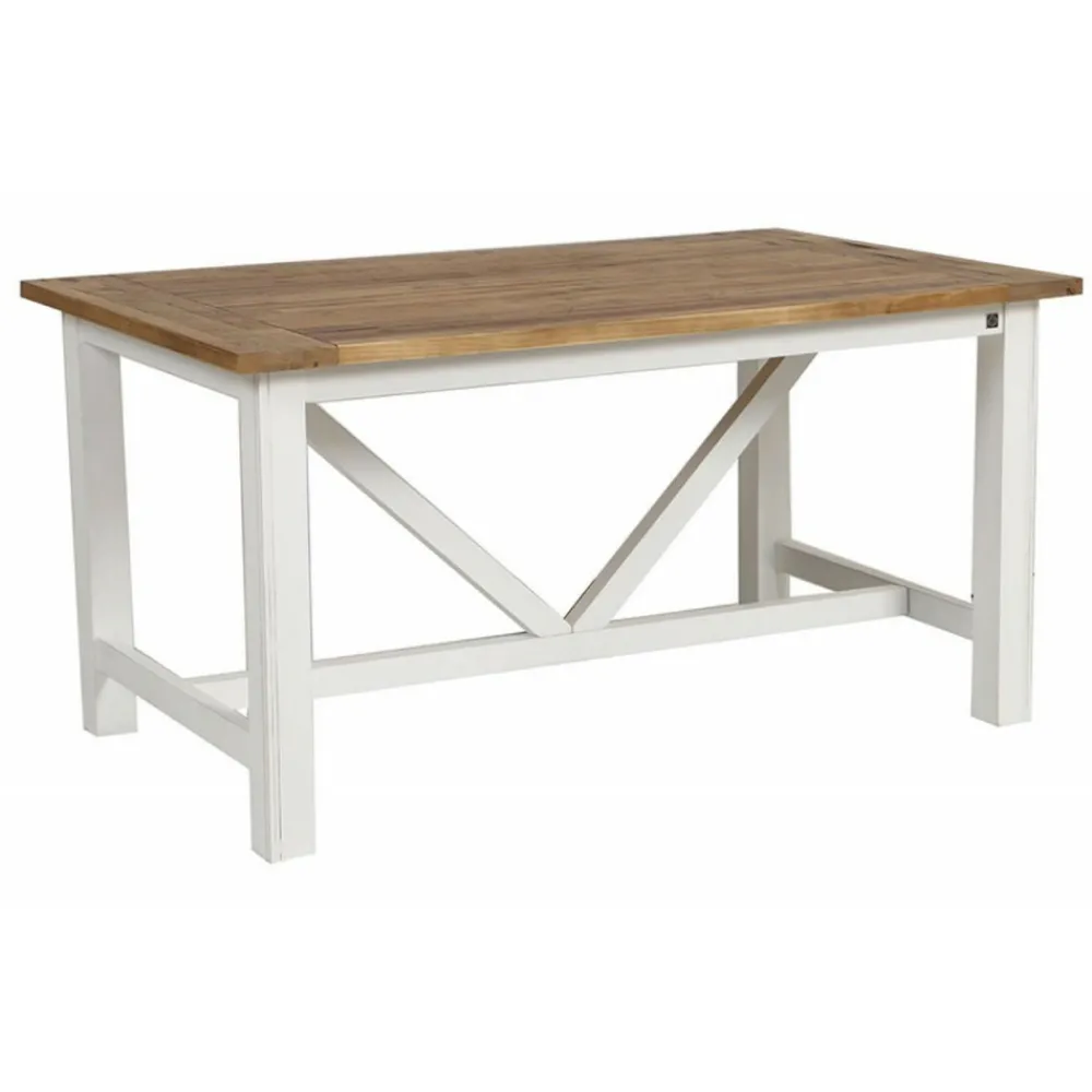 Interior's - Table rectangulaire bois blanc - rivages Outlet