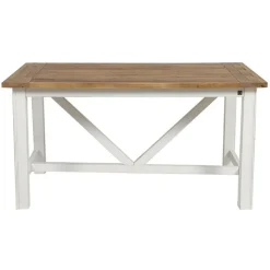 Interior's - Table rectangulaire bois blanc - rivages Outlet