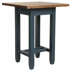 Interior's Mobilier D'Intérieur | - Table repas haute carrée bois bleu - brocante