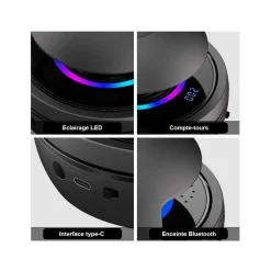 Jardindeco Jeux D'Extérieur | - Corde à sauter horizontale avec système audio bluetooth dual jump