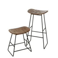 Jline Objets De Décoration | - - tabouret de bar en teck recyclé