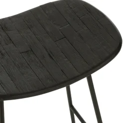 Jline Objets De Décoration | - - tabouret rectangulaire en teck recyclé