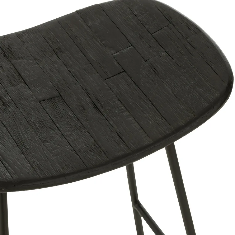 Jline Objets De Décoration | - - tabouret rectangulaire en teck recyclé