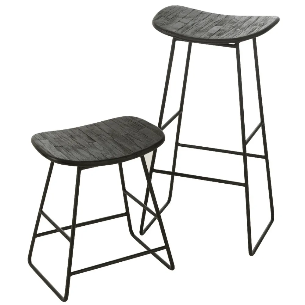 Jline Objets De Décoration | - - tabouret rectangulaire en teck recyclé