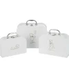 J-line - Set de 3 valises naissance en carton blanc 25x20x10 cm Clearance