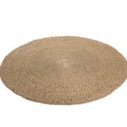 J-line Entretien De La Maison | - Tapis rond tressé en zostère naturel 120x120x1 cm