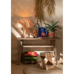 J-line Entretien De La Maison | - Tapis rond tressé en zostère naturel 120x120x1 cm