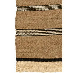J-line Entretien De La Maison | - Tapis tressé en feuille de palme marron 215x151x1 cm