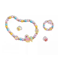 Juratoys-janod - Atelier créatif : 4 bijoux en bois à créer - thème arc-en-ciel et licornes Online