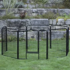 Kerbl Cages Et Accessoires | - Enclos d'extérieur avec porte pour animaux de compagnie noir