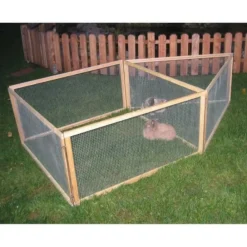 Kerbl - - enclos extérieur pour rongeurs - vario bois - grillage fin - dimensions 120x120x59cm Clearance