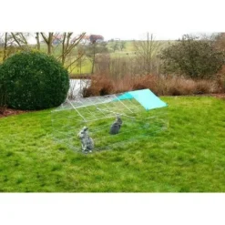 Kerbl Cages Et Accessoires | - - enclos extérieur pour rongeur - antifugue - 180 x 90 x 75 cm - gris - sécurisé