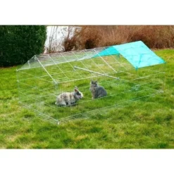 Kerbl Cages Et Accessoires | - - enclos extérieur pour rongeur - antifugue - 180 x 90 x 75 cm - gris - sécurisé