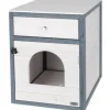 Kerbl - - maison de toilette pour chat - 58 x 45 x 60 cm- ida - blanc/bleu - Online