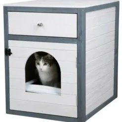 Kerbl - - maison de toilette pour chat - 58 x 45 x 60 cm- ida - blanc/bleu - Online