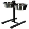 Kerbl Gamelles Et Autres Accessoires | - Mangeoires d'animaux de compagnie avec support 2x2,8 l 43cm noir