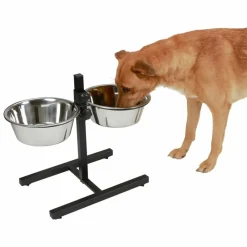 Kerbl Gamelles Et Autres Accessoires | - Mangeoires d'animaux de compagnie avec support 2x2,8 l 43cm noir
