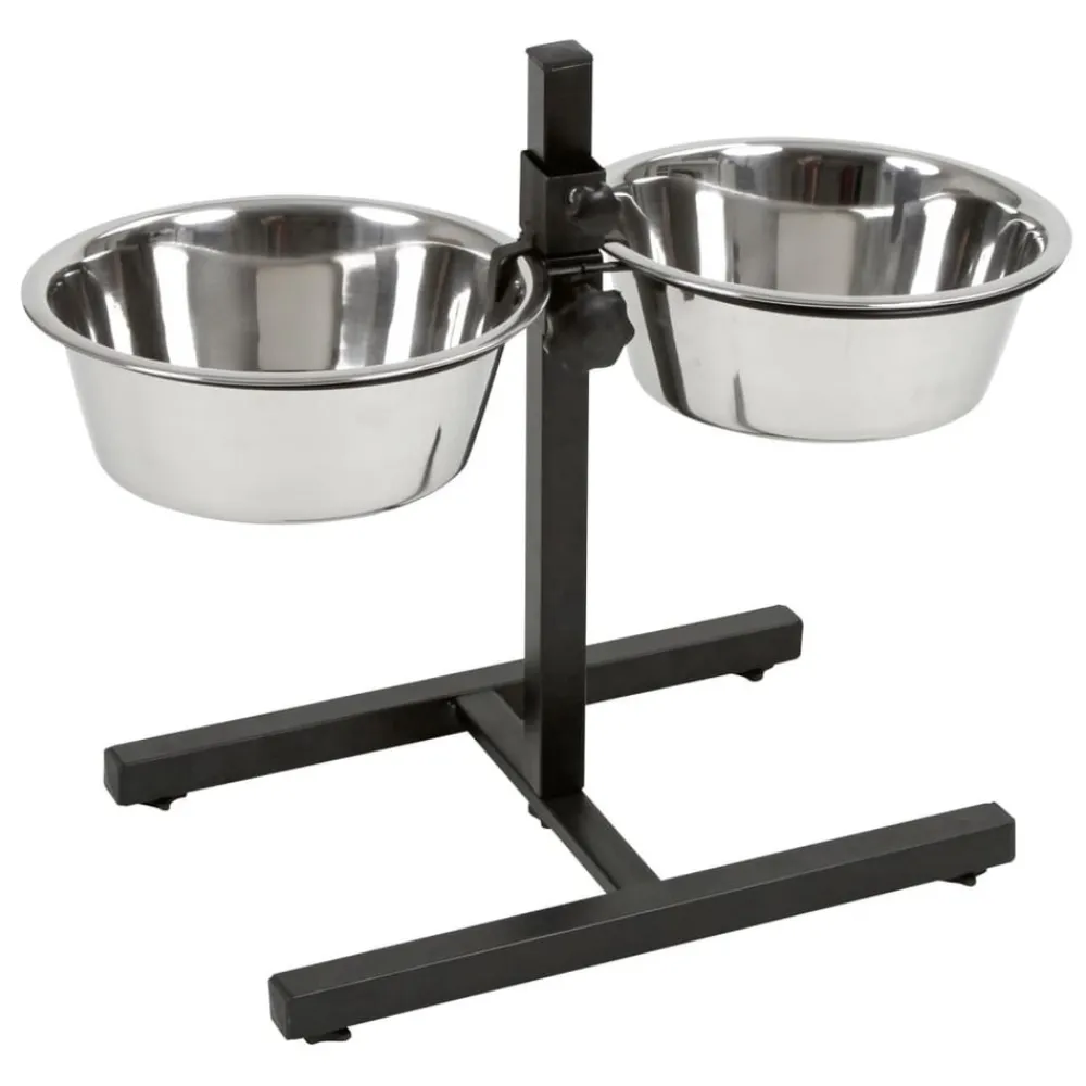 Kerbl Gamelles Et Autres Accessoires | - Mangeoires d'animaux de compagnie avec support 2x2,8 l 43cm noir