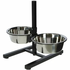 Kerbl Gamelles Et Autres Accessoires | - Mangeoires d'animaux de compagnie avec support 2x2,8 l 43cm noir