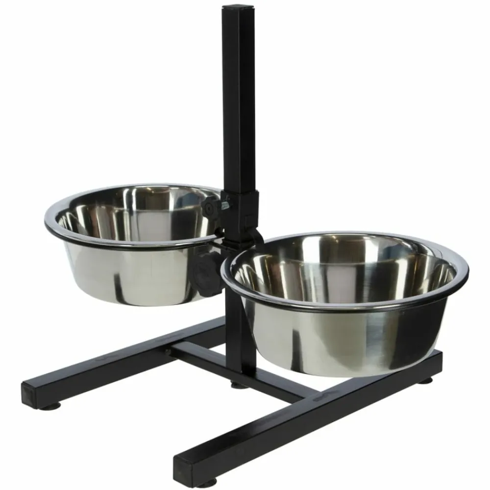 Kerbl Gamelles Et Autres Accessoires | - Mangeoires d'animaux de compagnie avec support 2x2,8 l 43cm noir