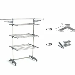 Kitchen Move - Etendoir à linge et accessoires extra gris acier 25m Clearance