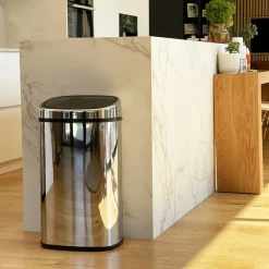 Kitchen Move - Poubelle de cuisine push city argent acier inoxydable 58 l Hot