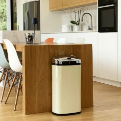 Kitchen Move - Poubelle de cuisine automatique largo beige acier inoxydable 42 l Clearance