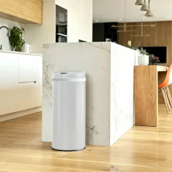 Kitchen Move - Poubelle de cuisine automatique soho blanc acier inoxydable 42 l Clearance
